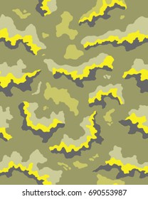 Abstract camouflage pattern. Seamless vector wallpaper.Colorful desktop background. Unique clothing style. Vector illustration. Military print