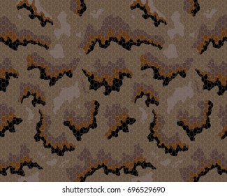 Abstract camouflage pattern. Seamless vector wallpaper.Colorful desktop background. Unique clothing style. Vector illustration. Military print