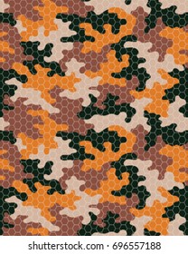 Abstract camouflage pattern. Seamless vector wallpaper.Colorful desktop background. Unique clothing style. Vector illustration. Military print