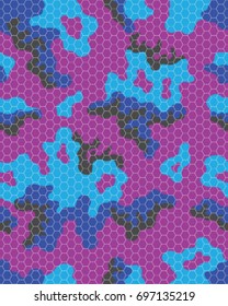 Abstract camouflage pattern. Seamless vector wallpaper.Colorful desktop background. Unique clothing style. Vector illustration. Military print