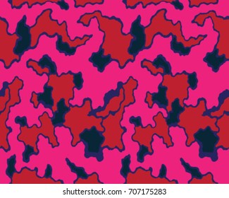 Abstract camouflage pattern. Seamless vector wallpaper.Colorful desktop background. Unique clothing style. Vector illustration.