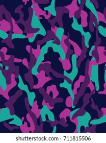 Abstract camouflage pattern. Seamless vector wallpaper.Colorful desktop background. Unique clothing style. Vector illustration.