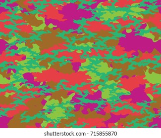Abstract camouflage pattern. Seamless vector wallpaper.Colorful desktop background. Unique clothing style. Vector illustration