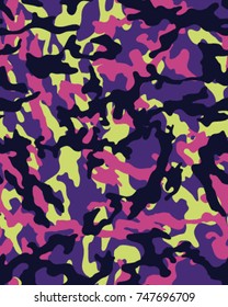 Abstract camouflage pattern. Seamless vector wallpaper.Colorful background. Unique clothing style. Vector illustration. Military print