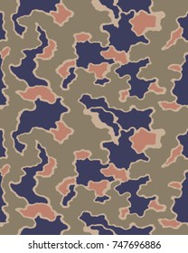 Abstract camouflage pattern. Seamless vector wallpaper.Colorful background. Unique clothing style. Vector illustration. Military print