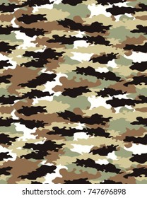 Abstract camouflage pattern. Seamless vector wallpaper.Colorful background. Unique clothing style. Vector illustration. Military print