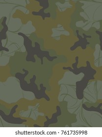 Abstract camouflage pattern. Seamless vector wallpaper.Colorful background. Unique clothing style. Vector illustration. Military print