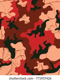 Abstract camouflage pattern. Seamless vector wallpaper.Colorful background. Vector illustration