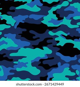 Abstractas patrón de camuflaje en tonos de azul y negro
