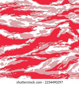 
Abstract camouflage red linear seamless camouflage pattern, fashion illustration