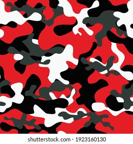 Resumen de camuflaje de fondo de vector rojo, repetir impresión. Patrón elegante para los textiles.