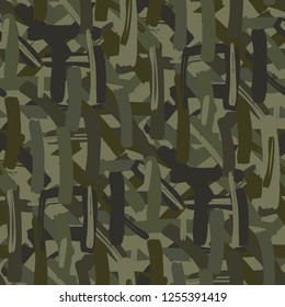 Abstract camouflage repeats seamless pattern. Vector illustration  green textured