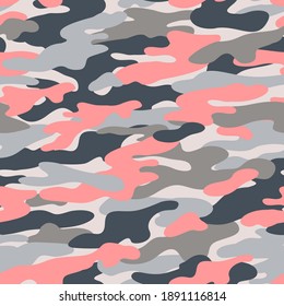 Abstrakte Tarnung nahtloses Muster. Camo-Hintergrund, natürliche, gewölbte Formen, Formen. Militärdruck in modernen Farben. Vektorgrafik für Oberflächendesign, Tapete, Textilien.
