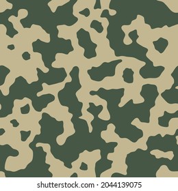 Resumen de camuflaje sin fisuras. Fondo de campo, formas onduladas curvadas naturales, formas. Impresión militar en estilo moderno concepto. Ilustración vectorial para el diseño de superficie, papel pintado, textil.