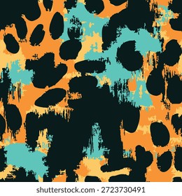 Abstract  Camouflage Seamless Pattern – Grunge Animal Spots Texture