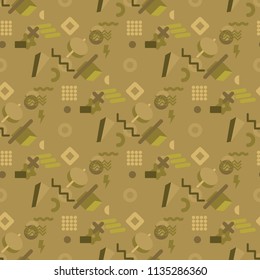 Abstract camouflage seamless pattern texture military repeats army green hunting clothes. Wallpaper for textile and fabric. Fashion style