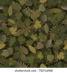 Abstract camouflage seamless pattern texture military repeats army green hunting clothes. Wallpaper for textile and fabric. Fashion style.