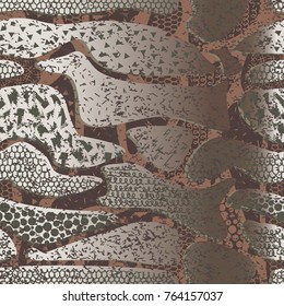 Abstract camouflage seamless pattern texture military repeats army green hunting clothes. Wallpaper for textile and fabric. Fashion style