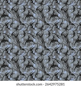 Abstract Camouflage Stars Pattern Grey Blue
