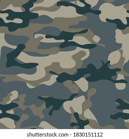 
Abstract camouflage vector forest background trendy print seamless pattern on textiles.