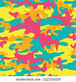 Abstract camouflage vector pattern, seamless background, light pattern for textiles.