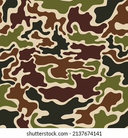 Resumen de textura de vector de camuflaje de moda patrón sin fisuras, impresión militar.