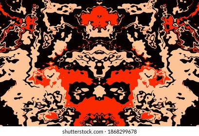 Abstract camouflage watercolor combination symmetry pattern for clothing, background, wallpaper, tile