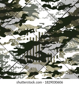 abstract camouflaged pattern on milectri