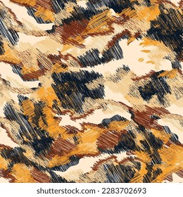 abstract camouflaged seamless pattern on white background