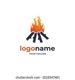 logotipo minimalista de gradiente de hoguera abstracto