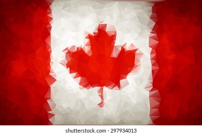 Abstract CANADA flag polygon background