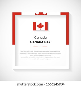 Abstract Canada flag square frame stock illustration. Creative country frame with text for canada day.