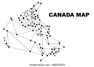 Abstract Canada map lines connection. Vector illustration