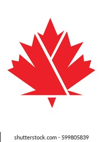 Abstract Canadian Maple Leaf Icon 