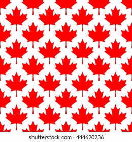 Abstract canadian seamless pattern with Maple Leaf. Simple background. Stock vector.