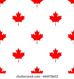 Abstract canadian seamless pattern with Maple Leaf. Simple background. Stock vector.