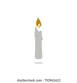 Abstract Candle burning icon with shadow. Life simbol. Vector illustration, EPS 8