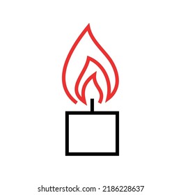 Abstract candle icon. Stylized burning fire. The symbol of romance. Isolated vector illustration on a white background.