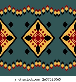 Abstract Candle Light Geometric Reggae Version Color Green Yellow Red and Black for Festive Vibe Border Striped Pattern Diamond and Dew Drops Exquisitely Arranged for Night Festival Decoration Apparel