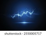 Abstract candle stick graph chart of business stock market investment trading on white background design. Bullish point, Trend of graph