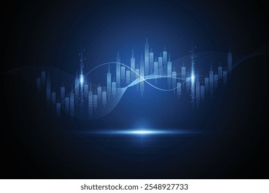 Abstract candle stick graph chart of business stock market investment trading on white background design. Bullish point, Trend of graph