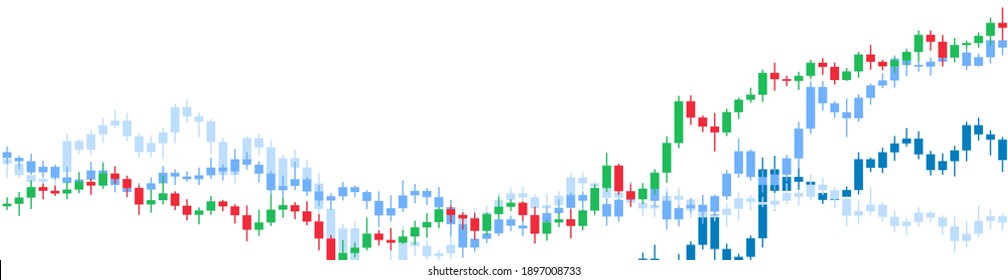 Abstract candlestick graphics on white background. Business analytics. Banner. Vector illustration.