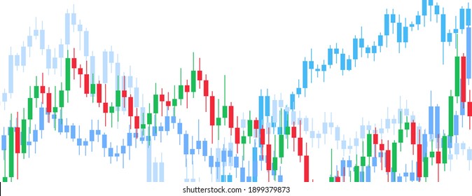 Abstract candlestick graphics on white background. Business analytics. Banner. Vector illustration.