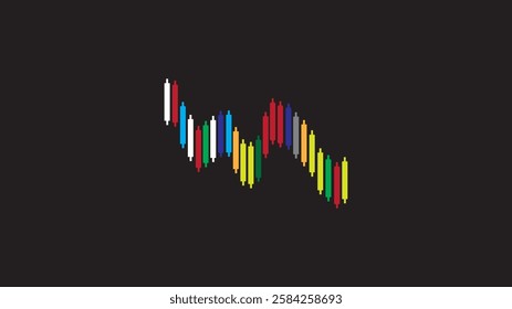 Abstract Candlestick,simple design on black background.