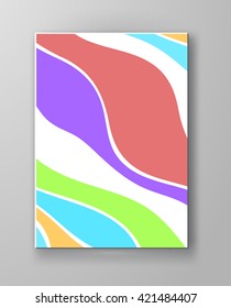 Abstract candy color design templates. Brochures unusual color shapes style. Vintage sweets frames and backgrounds. Vector Illustration.