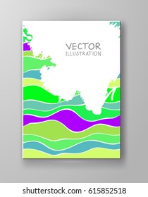 Abstract candy color design templates with white grunge element. Brochures unusual color shapes style. Vintage sweets frames and backgrounds. Vector Illustration.