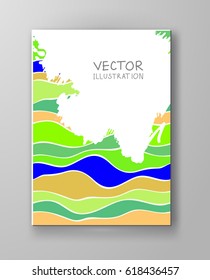 Abstract candy color design templates with white grunge element. Brochures unusual color shapes style. Vintage sweets frames and backgrounds. Vector Illustration.