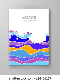 Abstract candy color design templates with white grunge element. Brochures unusual color shapes style. Vintage sweets frames and backgrounds. Vector Illustration.
