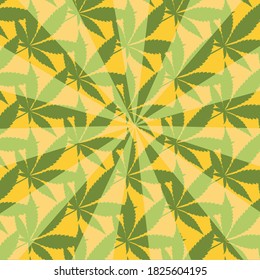 An abstract cannabis leaf sunburst pattern background image.