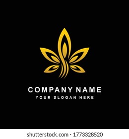 elemento de diseño abstracto del logotipo de cannabis